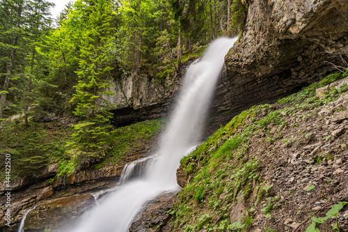 Beautiful waterfalls and mountain rivers in Schoenebach in Vorarlberg, Austria
