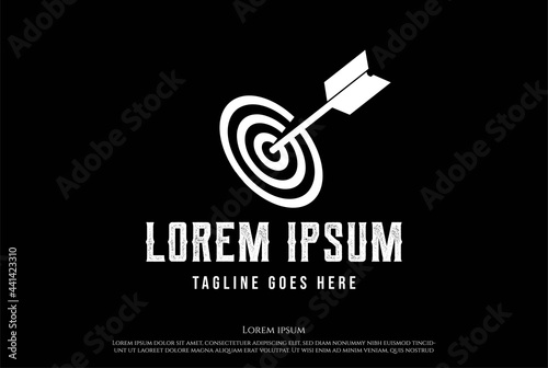 Simple Minimalist Arrow Target for Sport Logo Design Vector