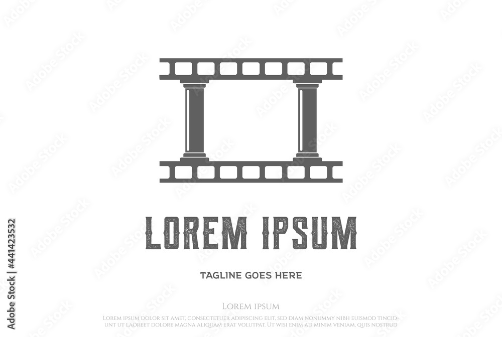 Pillar Film Strip Movie Cinema Production Logo Design Vector Pillar Film Strip Movie Cinema Production Logo Design Vector