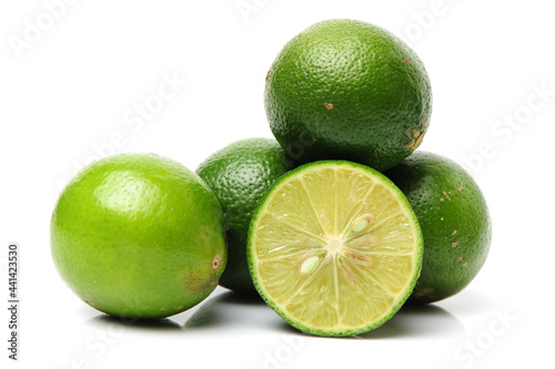 Fresh lemon on white background