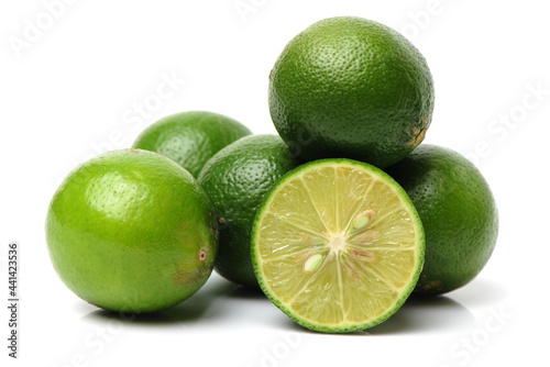Fresh lemon on white background