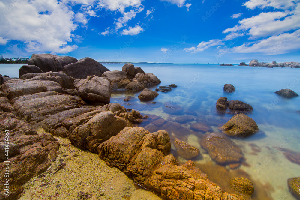 rocky coast of the sea Bintan island