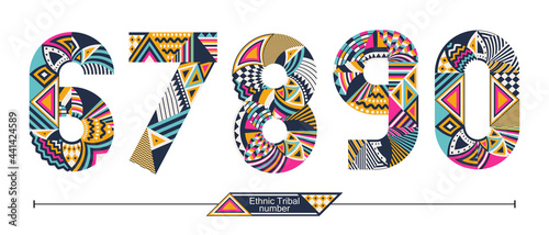 Number Ethnic tribal style in a set 67890