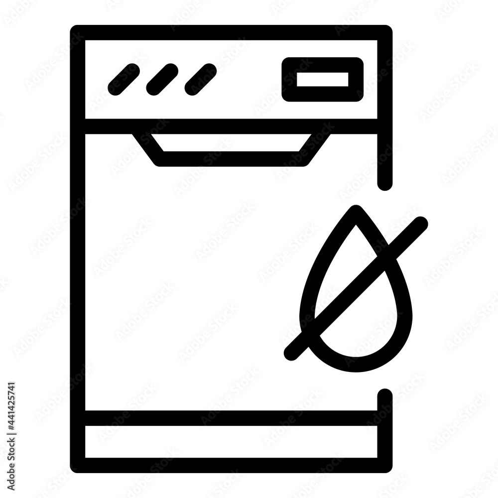 Repair dishwasher no water icon. Outline Repair dishwasher no water