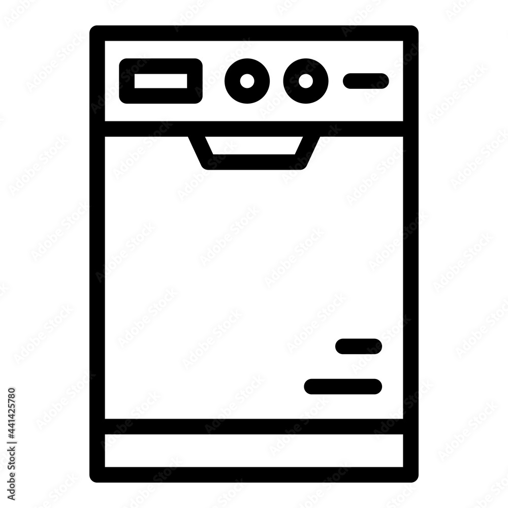 Repair dishwasher box icon. Outline Repair dishwasher box vector icon for web design isolated on white background Repair dishwasher box icon. Outline Repair dishwasher box vector icon for web design isolated on white background