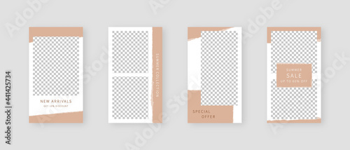 Mood board set. Social media mood board template. Trendy editable social media template. Mockup isolated. Template design. Vector illustration.