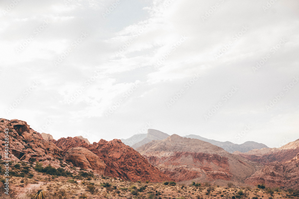 Red Rock Canyon near Las Vegas, Nevada in the desert at sunset
