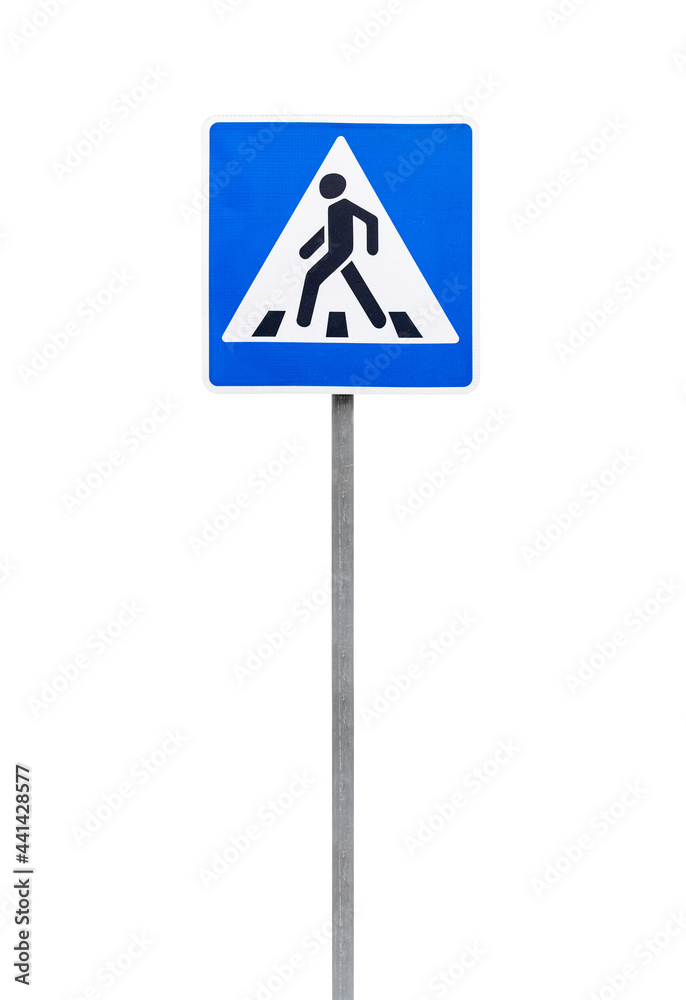 Pedestrian crossing, standard European road sign Pedestrian crossing, standard European road sign