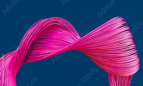 group of fuchsia cables that roll up on photo