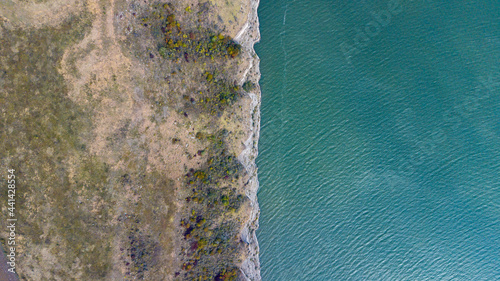 Aerial view of the river coast
