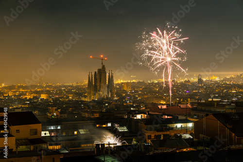 fireworks in San Juan night in Barcelona photo