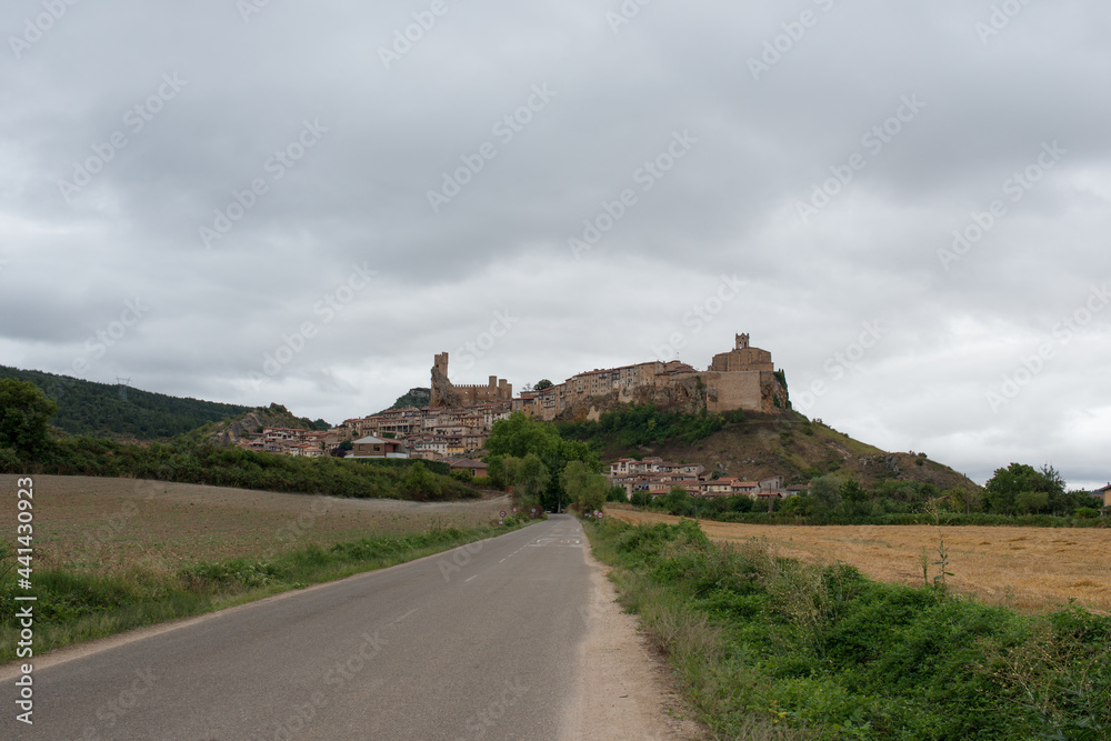 Obraz premium Beautiful view of Frias, historical village with castle, church and traditional houses. Burgos, Merindades, Spain.