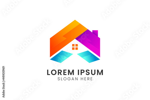 Modern A Letter With Home Icon Logo Template Vector Illustration Icon.