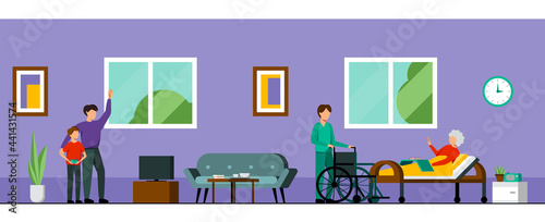 Nursing Home Characters Colored Composition
