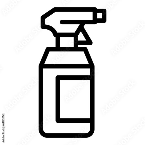 Spray bottle plastic icon. Outline Spray bottle plastic vector icon for web design isolated on white background