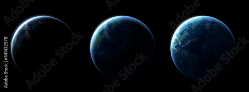 earth illustration crescent gradation 2