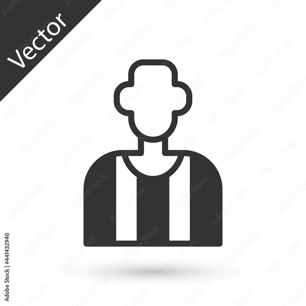Obraz premium Grey Football or soccer referee icon isolated on white background. Vector