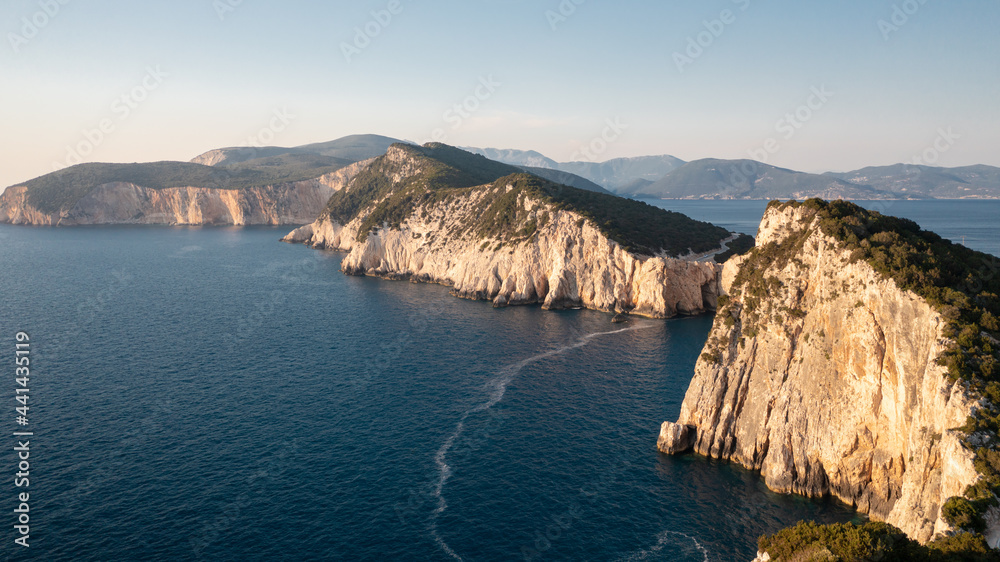 Aerial view at majestic landscape of island Lefkada, Cape of Ducato. Aerial view at majestic landscape of island Lefkada, Cape of Ducato.
