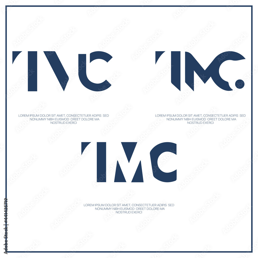 business logo template, Set of company logo design ideas Free Vector.TMC logo design.