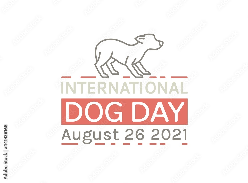 International dog day logo. Celebration of dogs.