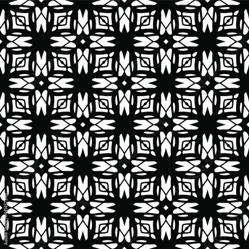 floral seamless pattern background.Geometric ornament for wallpapers and backgrounds. Black and white pattern. 
