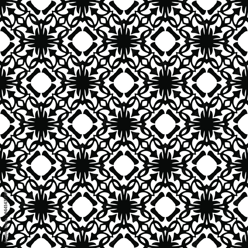 floral seamless pattern background.Geometric ornament for wallpapers and backgrounds. Black and white pattern.
floral seamless pattern background.Geometric ornament for wallpapers and backgrounds. Black and white pattern.