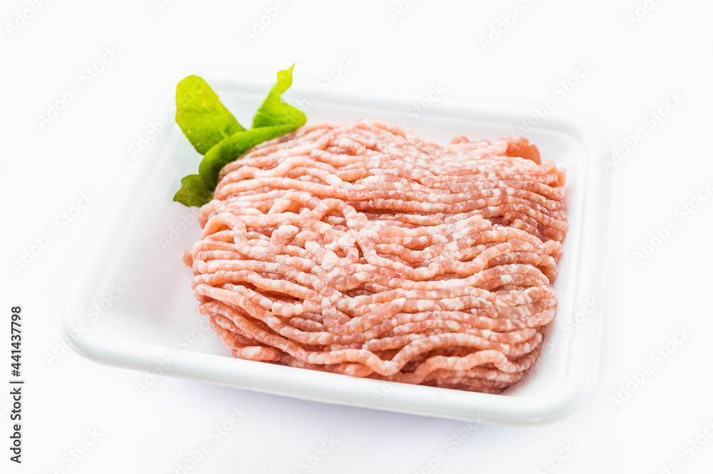 食品トレーに入った国産豚ひき肉 食品トレーに入った国産豚ひき肉