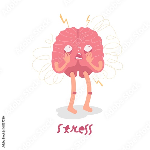 Stress character. Medical pictogram. Stressful emotion sign.