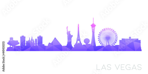 Las Vegas, NV, USA Low Poly Skyline Clip Art City Design. Geometric Polygon Graphic Horizon Icon. Vector Illustration Symbol.