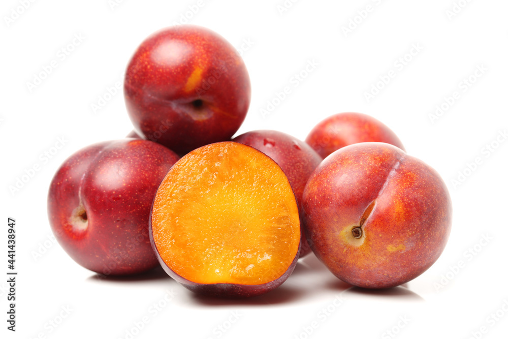 Sweet plum isolated on white background 