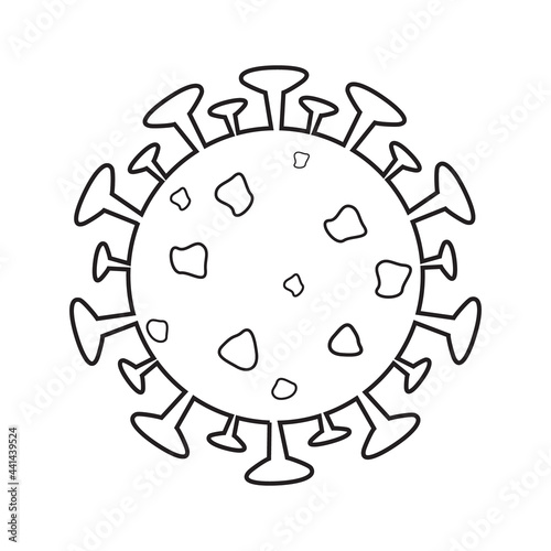 germ virus corona or covid-19 icon on white background vector.bacteria and germs.