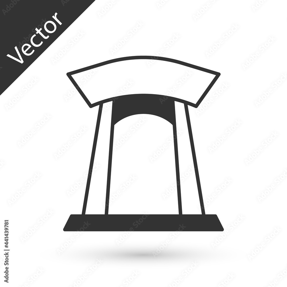Grey Korean traditional gate icon isolated on white background. Vector Grey Korean traditional gate icon isolated on white background. Vector