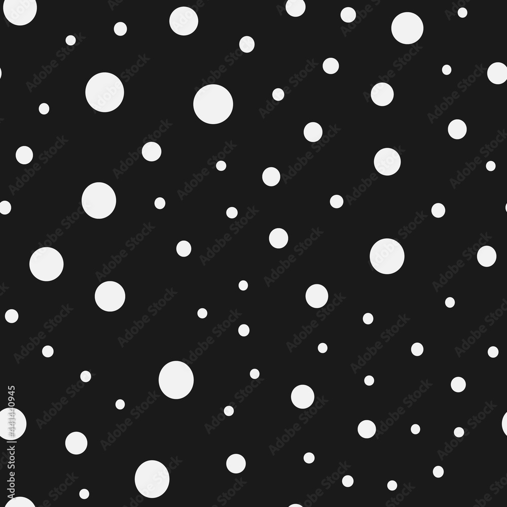 Dots Background with irregular, chaotic circles. Points seamless texture pattern.