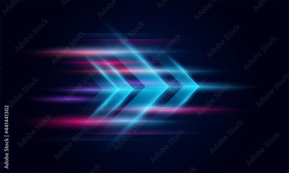 Modern abstract high-speed movement. Colorful dynamic motion on blue background. Movement technology pattern for banner or poster design background concept. - obrazy, fototapety, plakaty 