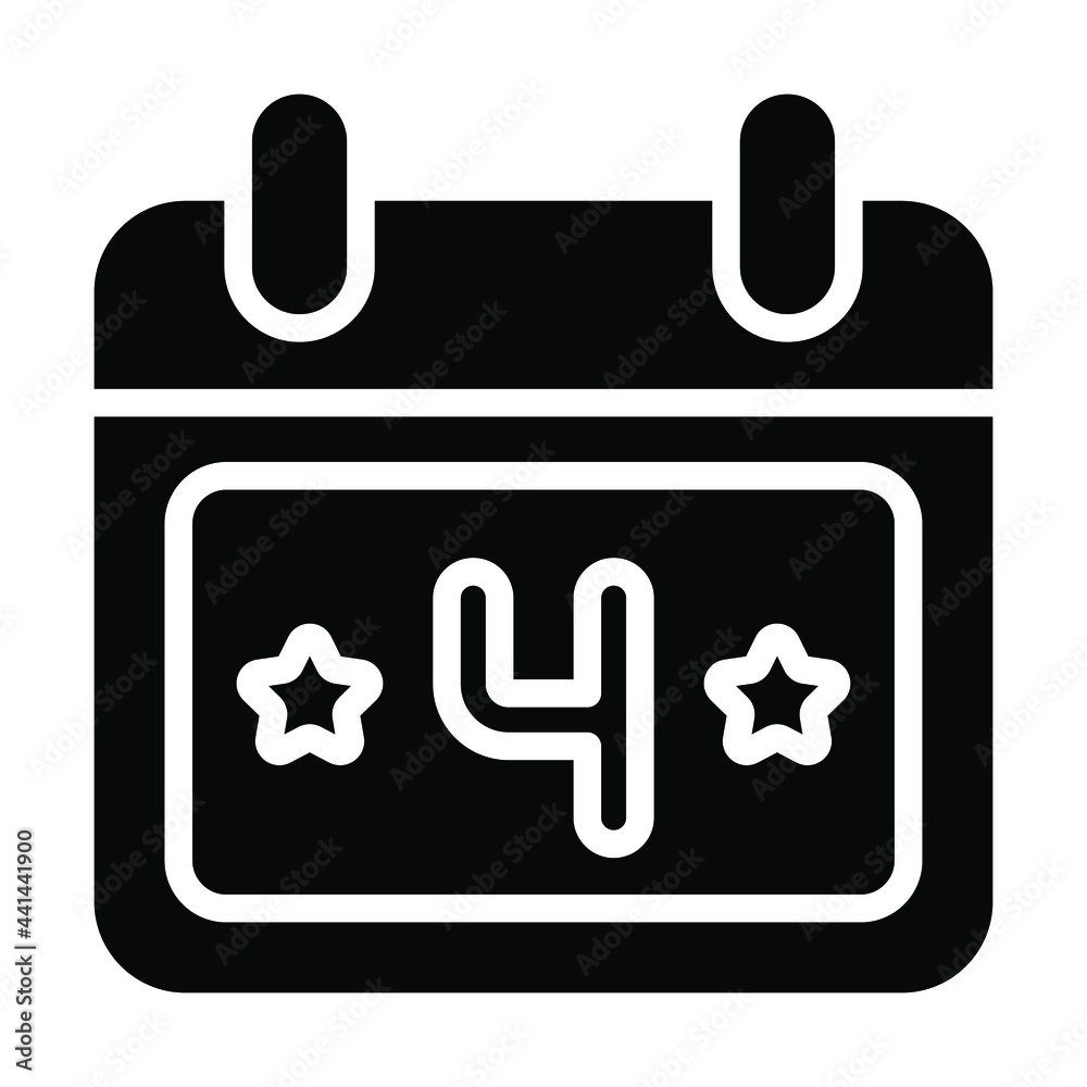 date, calender glyph icon, vector design usa independence day icon. date, calender glyph icon, vector design usa independence day icon.