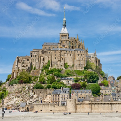 Tela view on the Abbey,  the village and the rampart of Mont saint michel