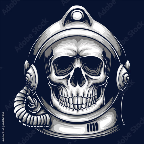 Skull helmet astronaut vector illustration