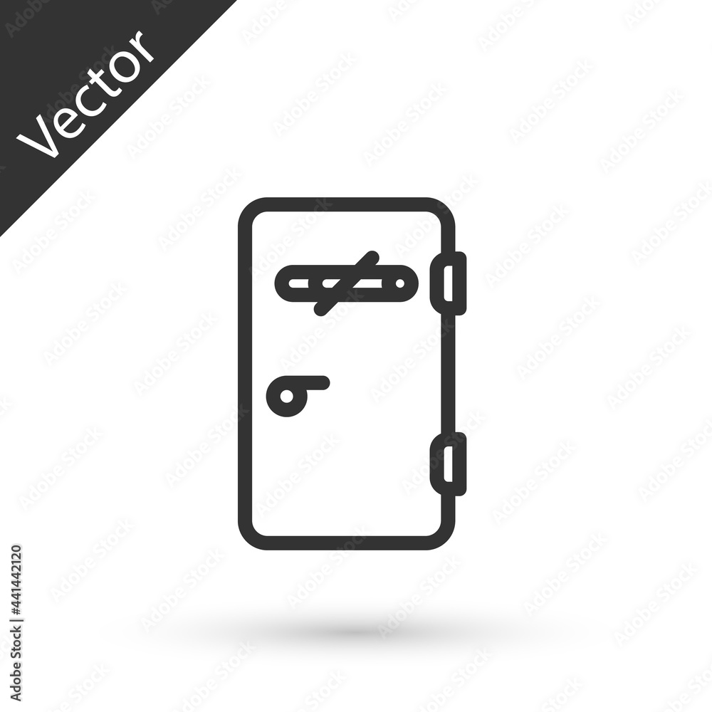 Grey line No smoking area icon isolated on white background. Cigarette smoking prohibited sign. Vector Grey line No smoking area icon isolated on white background. Cigarette smoking prohibited sign. Vector