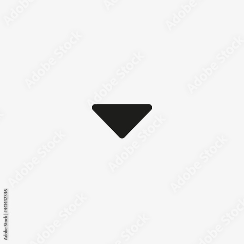 Scroll down arrow icon isolated on white background.