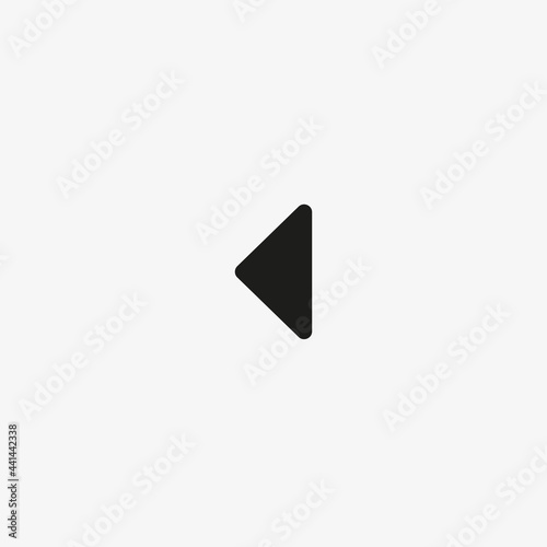 Left arrow vector icon. Previous page, swipe left button design for web and mobile UI.