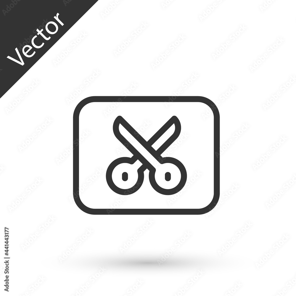 Grey line Music or video editing icon isolated on white background. Vector Grey line Music or video editing icon isolated on white background. Vector