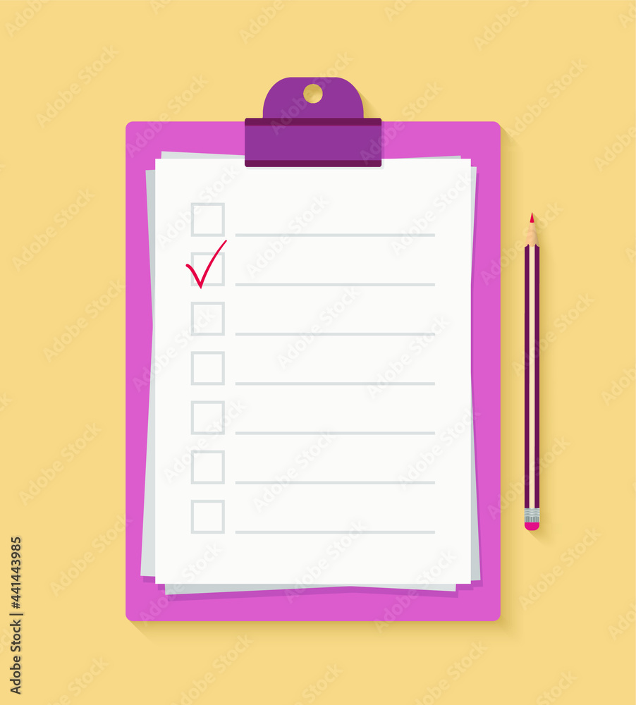 Vector illustration of clipboard with checklist Vector illustration of clipboard with checklist