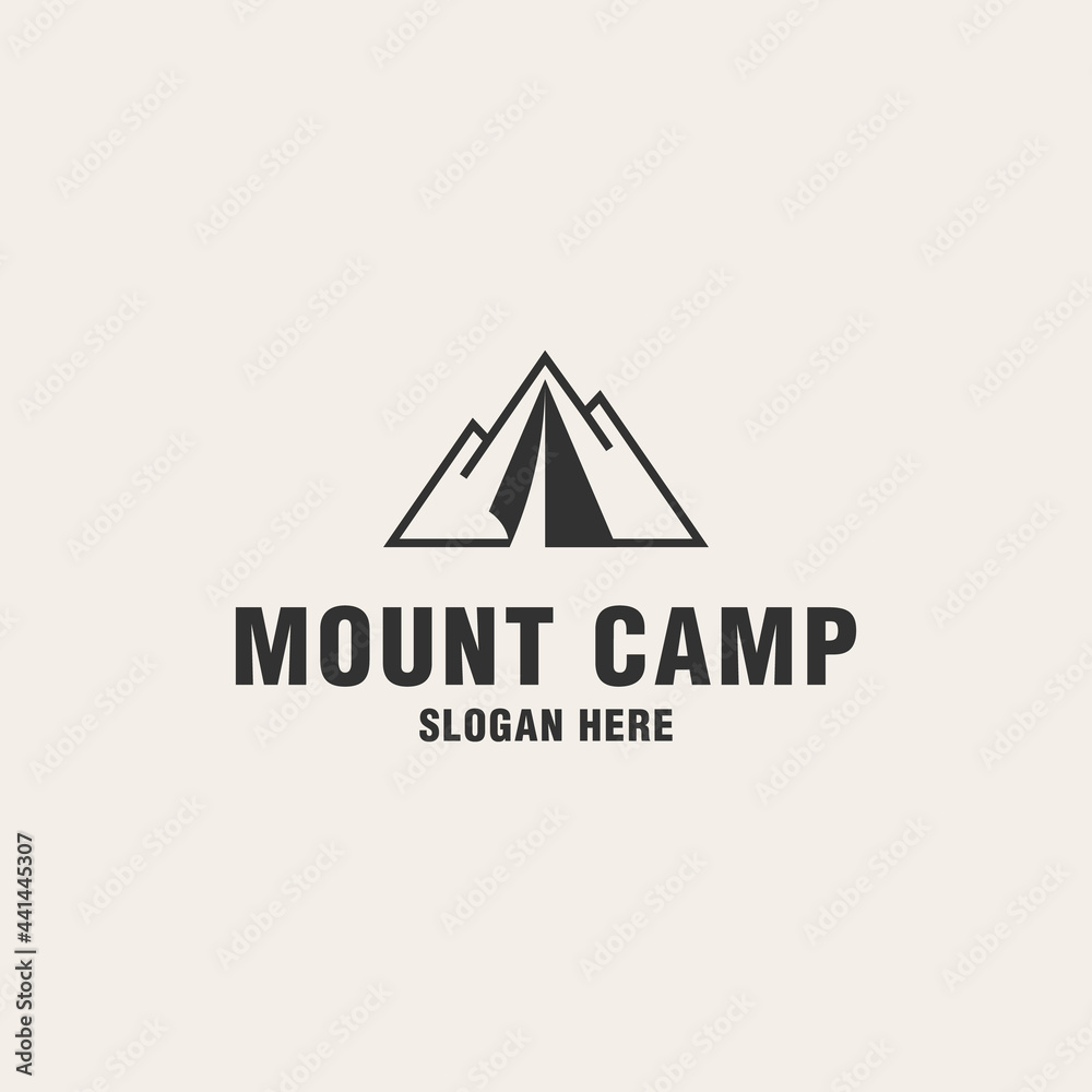 Mountain camp logo template monogram style Mountain camp logo template monogram style