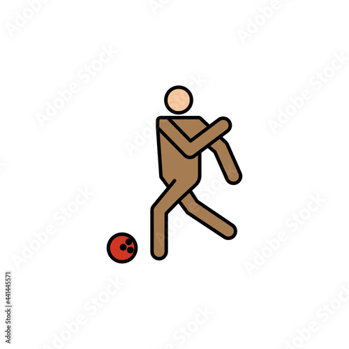 player, bowling line recolored icon. Signs and symbols can be used for web, logo, mobile app, UI, UX