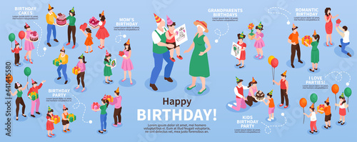 Fotografija Birthday Congratulation Infographic Set