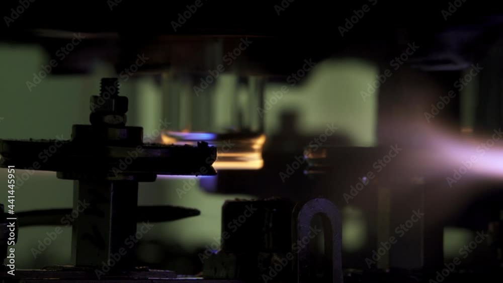 Close-Up Shot Of Flames On Glass Containers Manufacturing In Industry - Stuttgart, Germany Close-Up Shot Of Flames On Glass Containers Manufacturing In Industry - Stuttgart, Germany