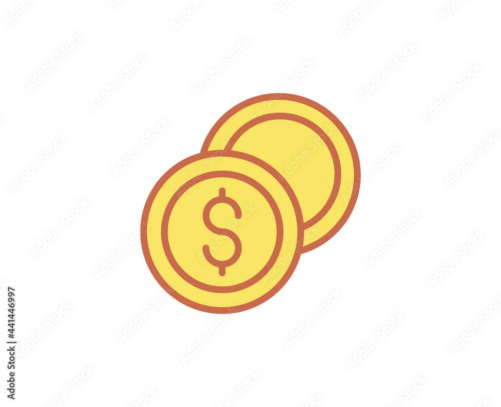 Coin flat icon. 
