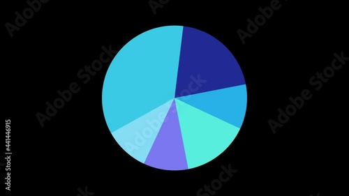 Pie charts animation. percent circle round infographic. Grow or success profit diagram concept. Available in 4K FullHD and HD video