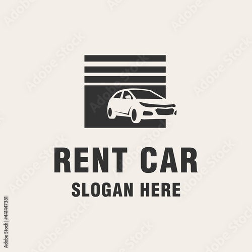 Rent car logo template monogram style