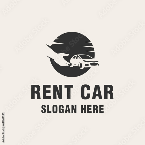 Rent car logo template monogram style